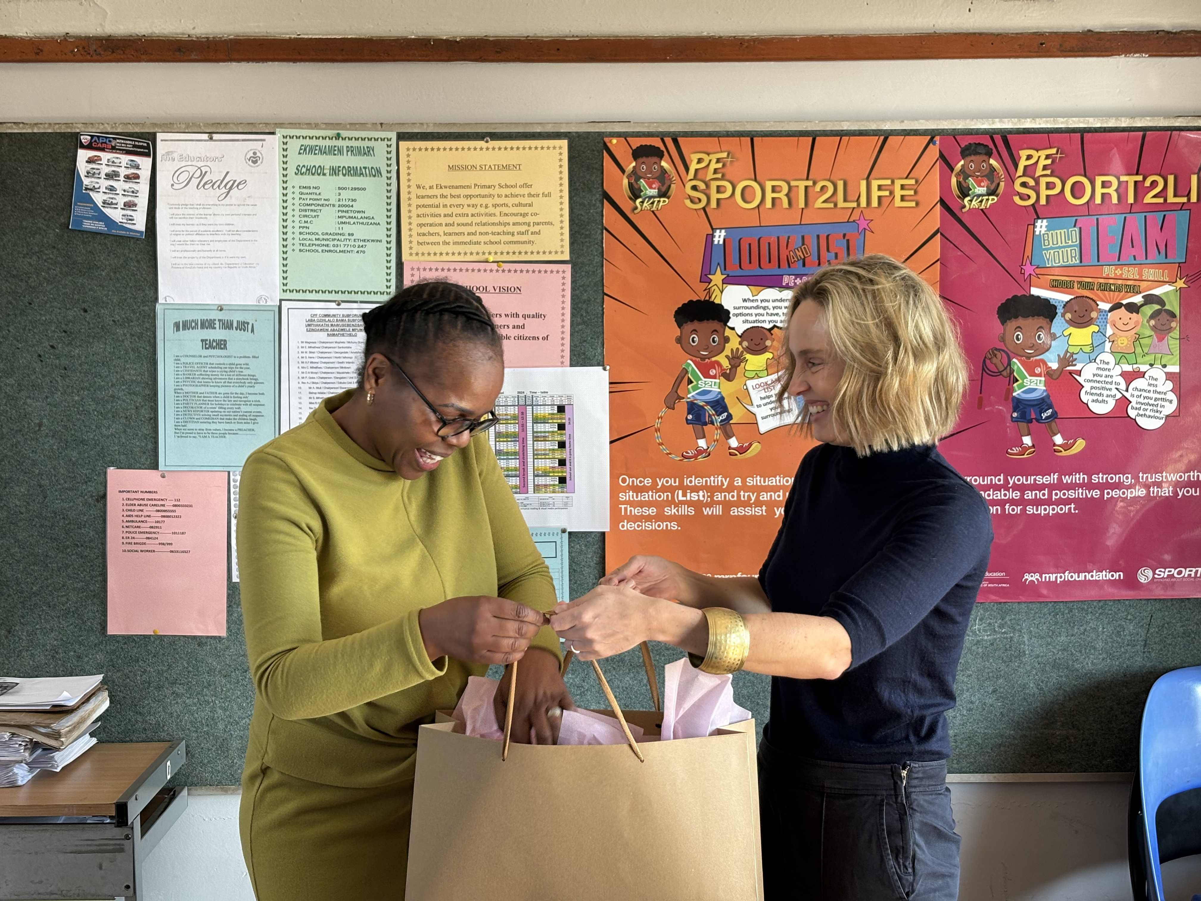 Kole with Samukelisiwe Ngcobo at Ekwenameni Primary